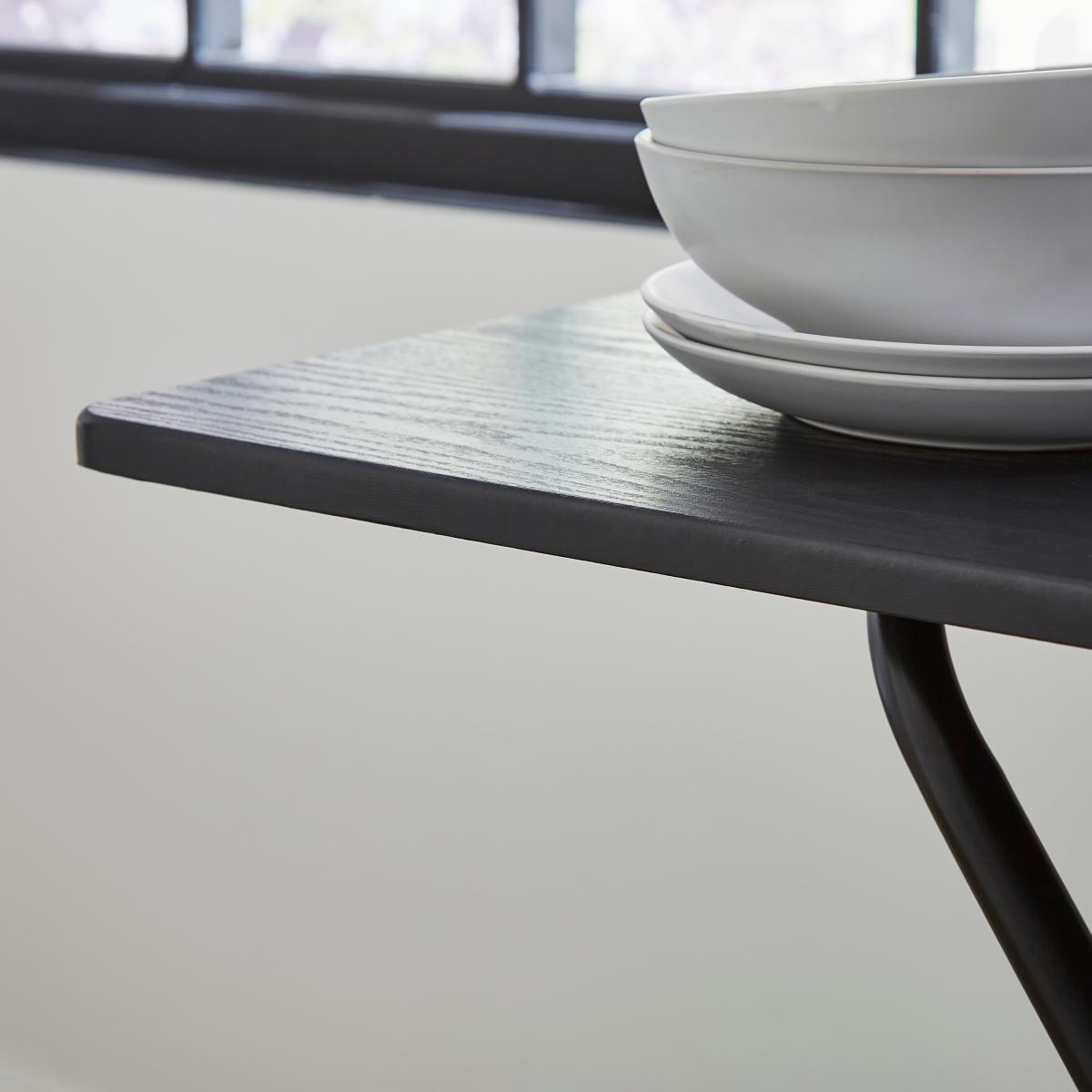 Folding Wood Effect Table Black – image 2