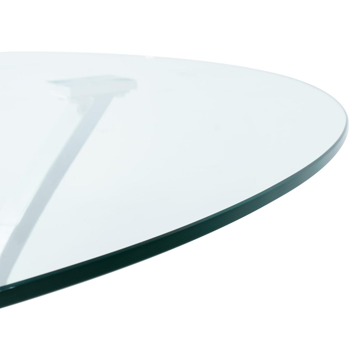 Tallulah 4 Seater Round Tulip Dining Table, Silver Glass Silver – image 3