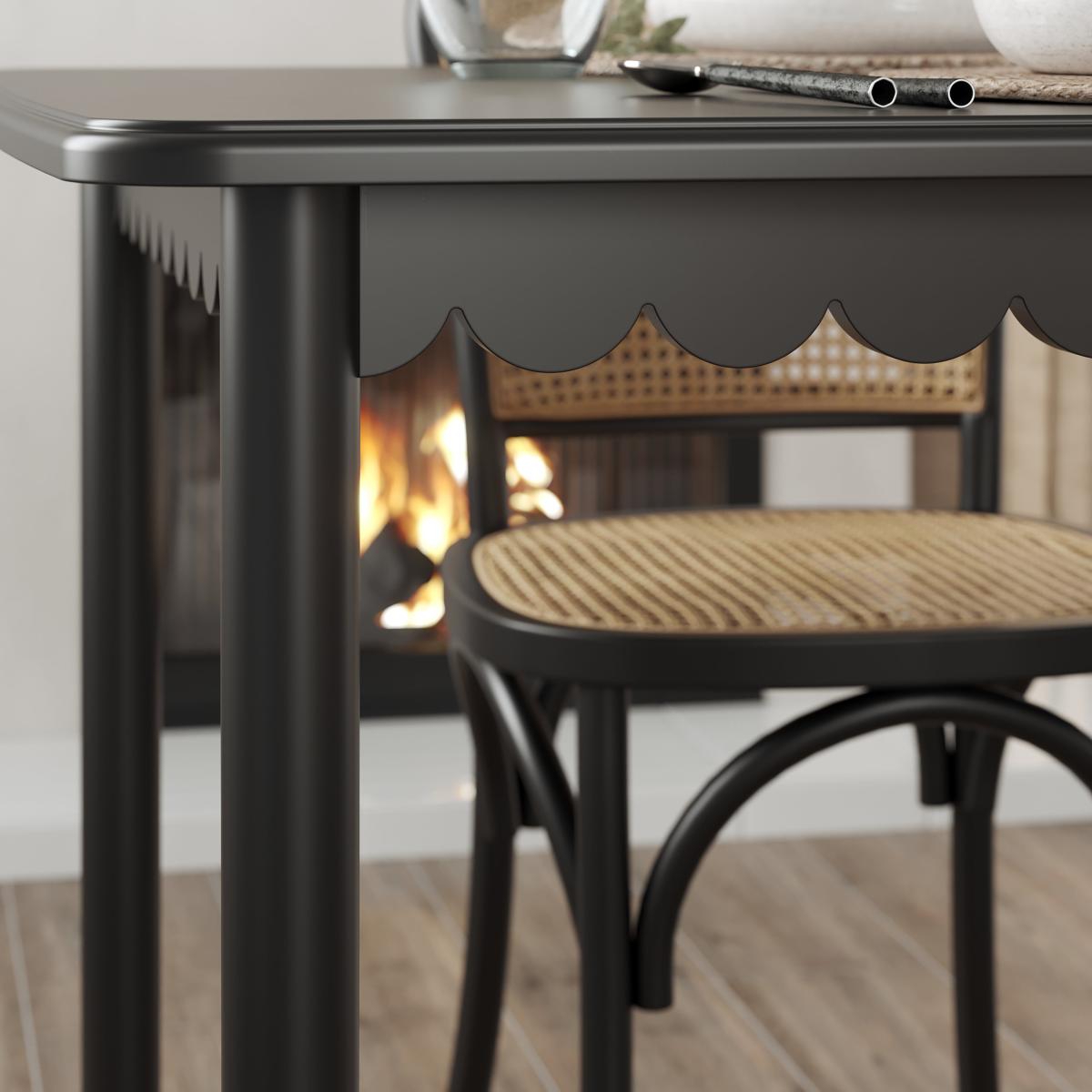 Remi 6 Seater Rectangular Dining Table, Black Black – image 4