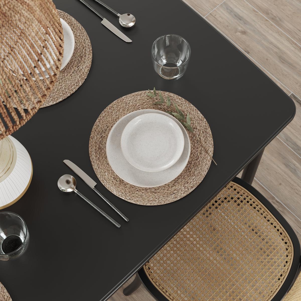 Remi 6 Seater Rectangular Dining Table, Black Black – image 5