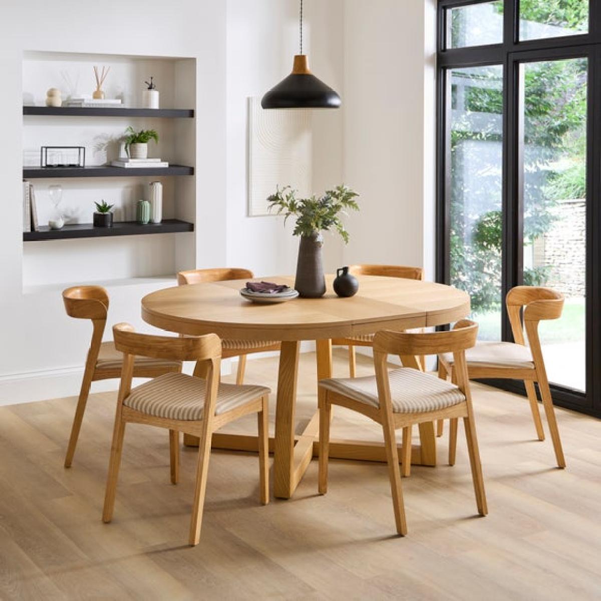 Judah Extendable 4 to 6 Seater Round to Oval Dining Table – image 4