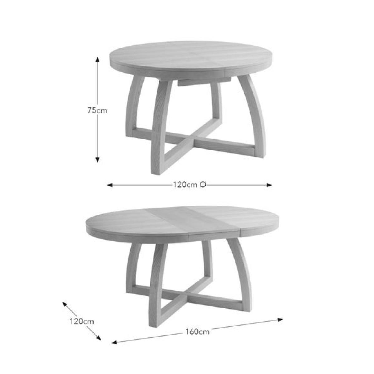 Judah Extendable 4 to 6 Seater Round to Oval Dining Table – image 7