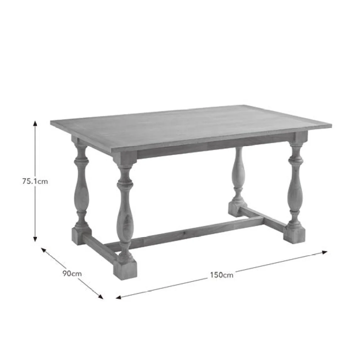 Bridget 4 Seater Compact Dining Table, Mango Wood – image 7