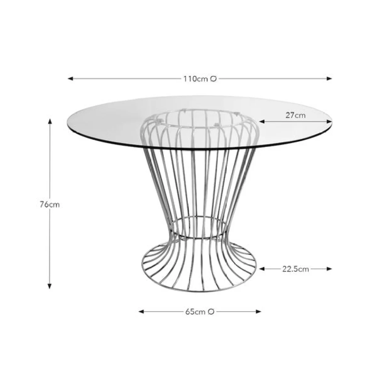 Yinka Ilori Trumpet Round Glass Top Metal Dining Table – image 8