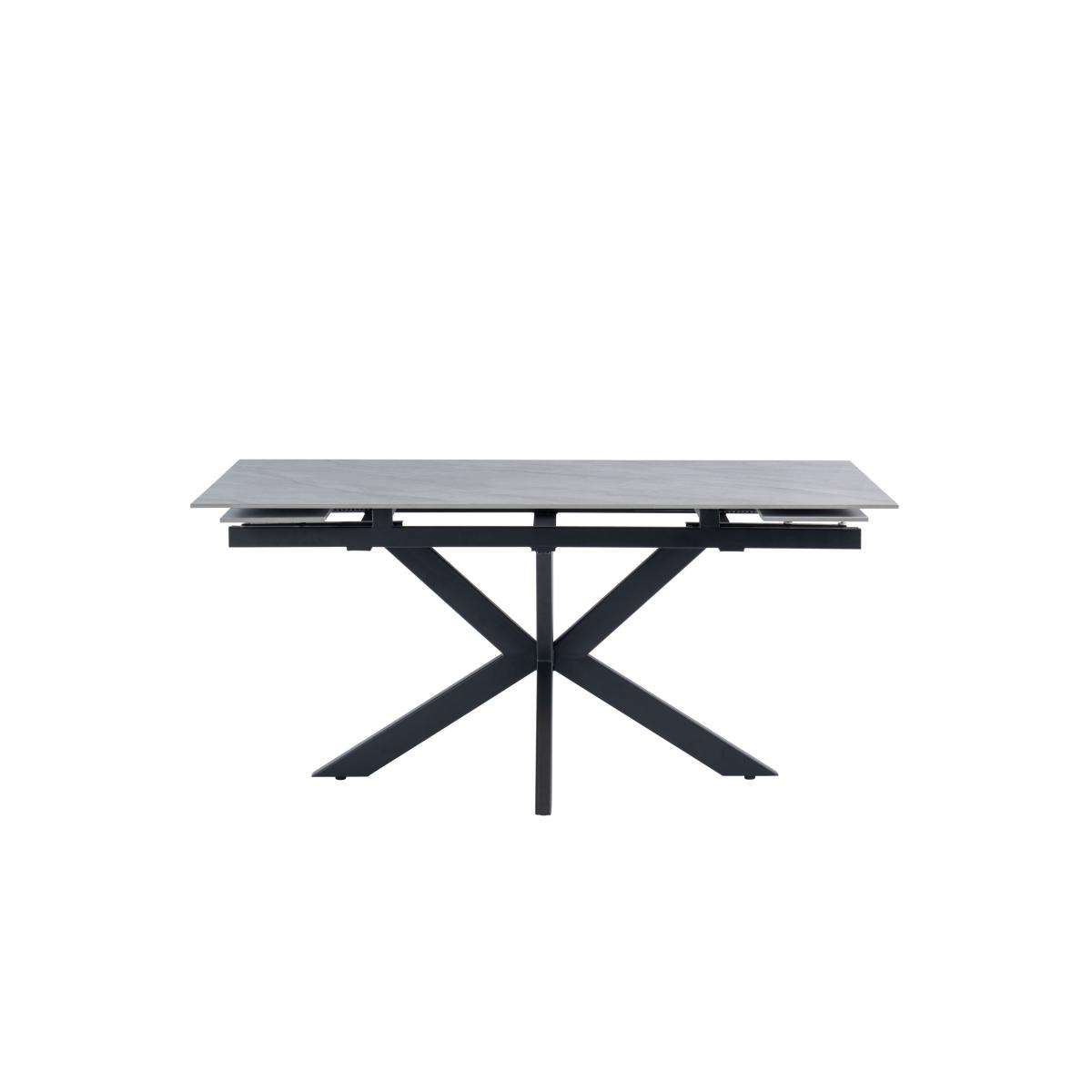 Sutton 6-8 Seater Rectangular Extendable Dining Table, Grey Sintered Stone Grey/White – image 2