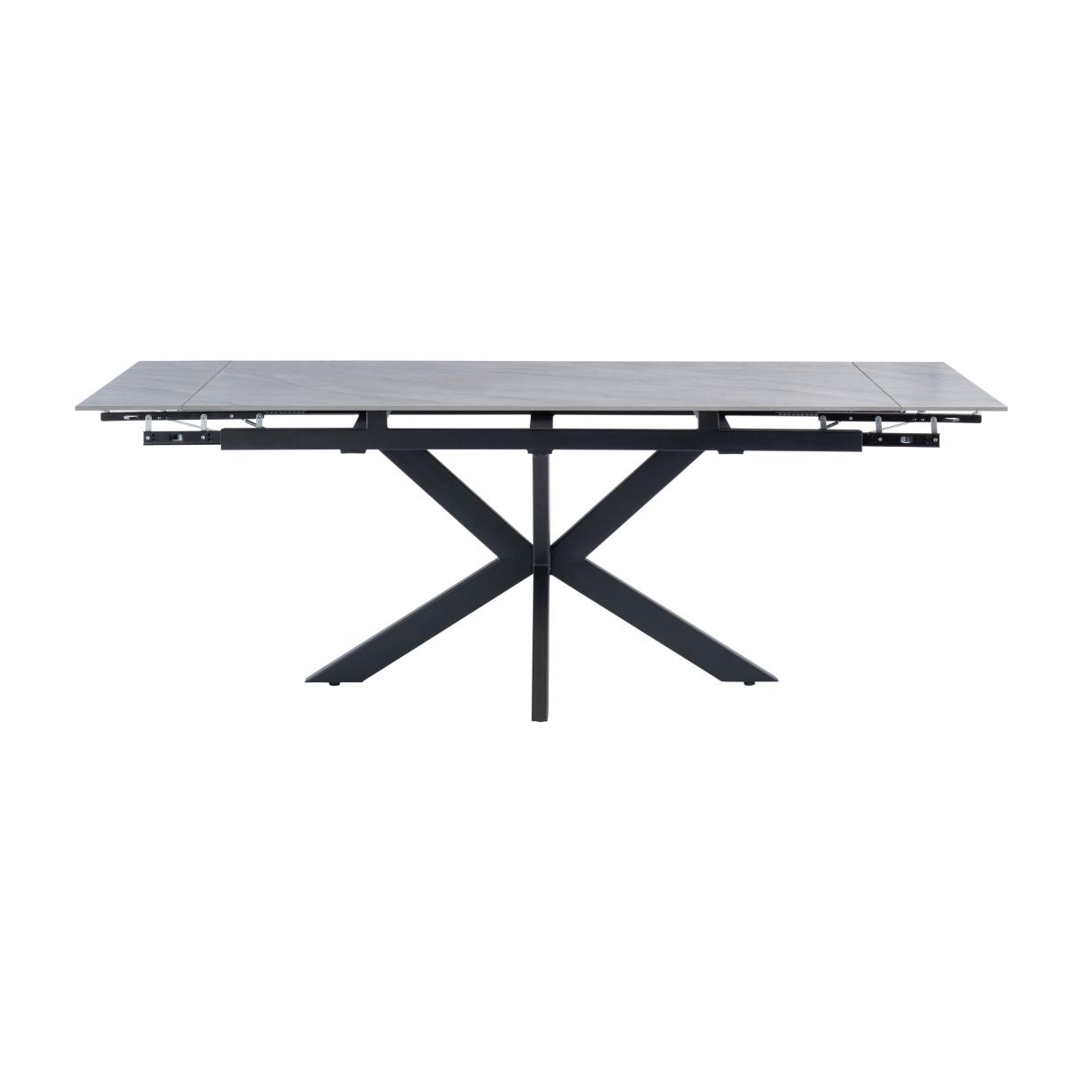 Sutton 6-8 Seater Rectangular Extendable Dining Table, Grey Sintered Stone Grey/White – image 1