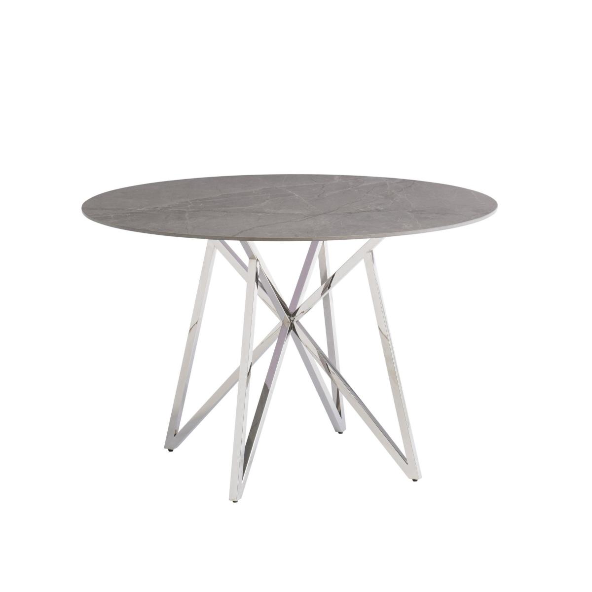 Jennis Round 4 Seater Dining Table, Sintered Stone Grey – image 2