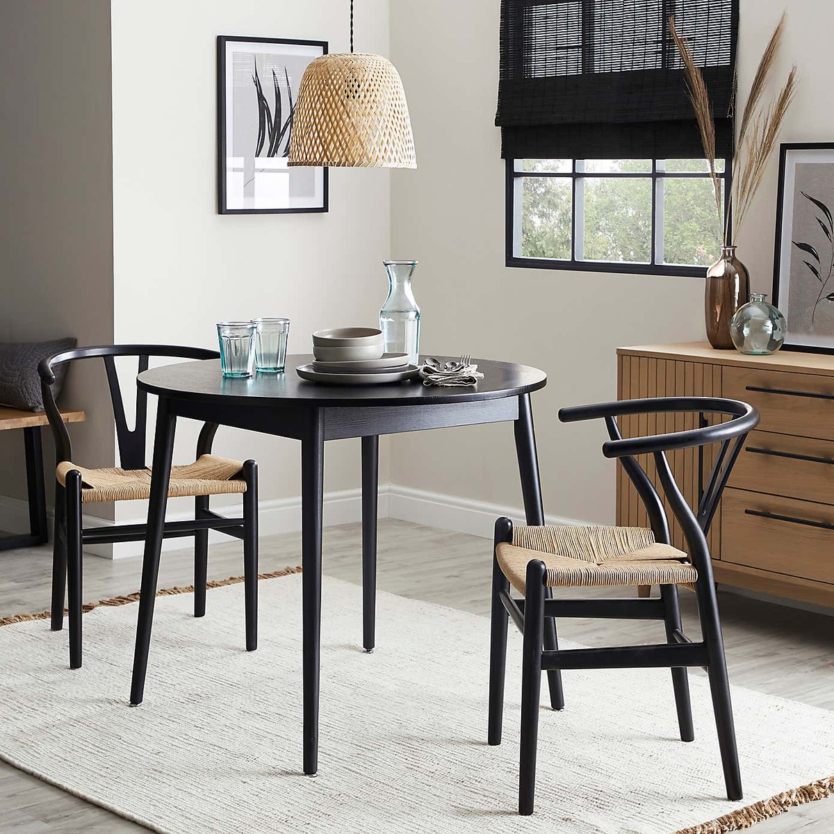 Leo Round Dining Table Black Black – image 4