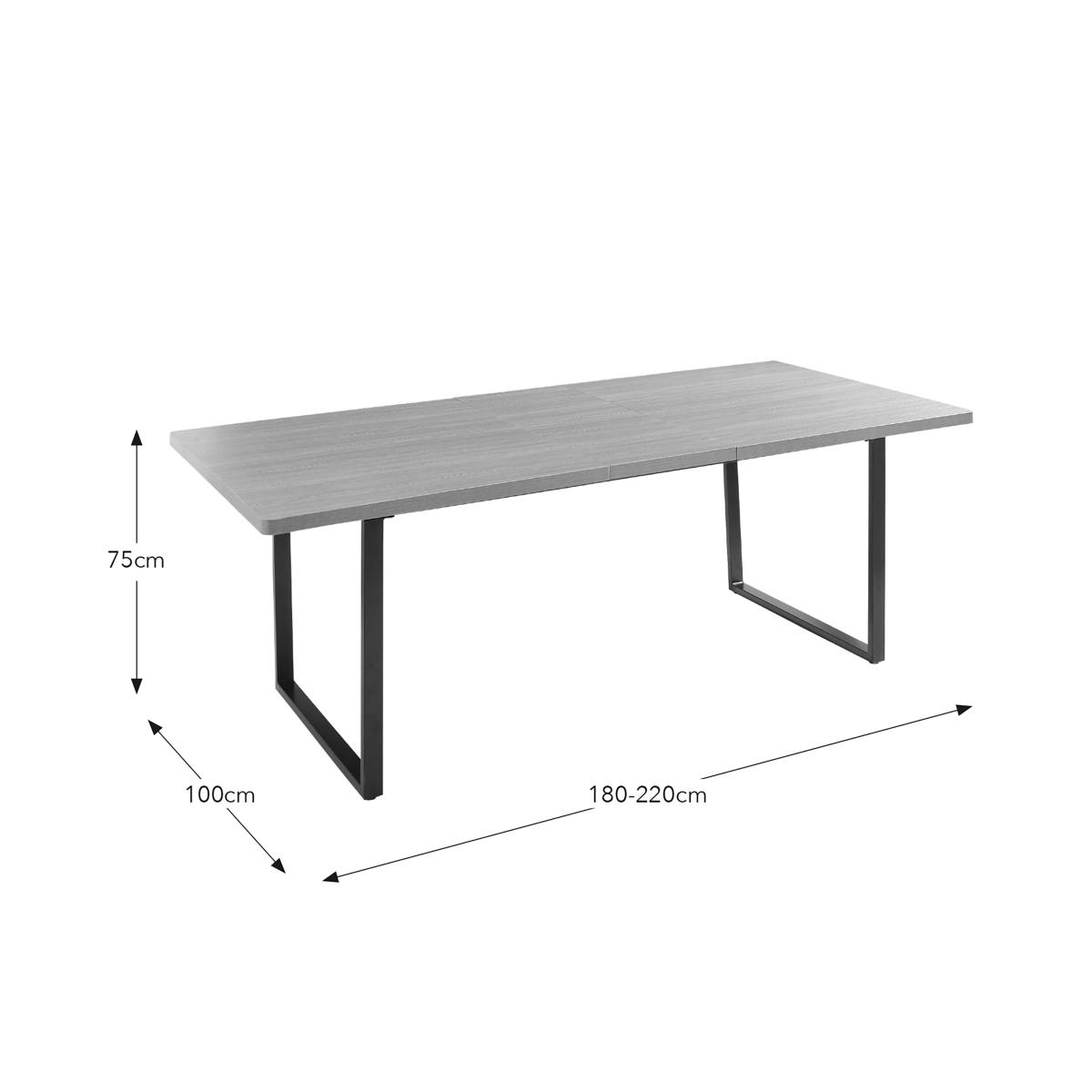 Vixen Rectangle Extending Dining Table, 180cm to 220cm Oak Effect Oak (Brown) – image 6