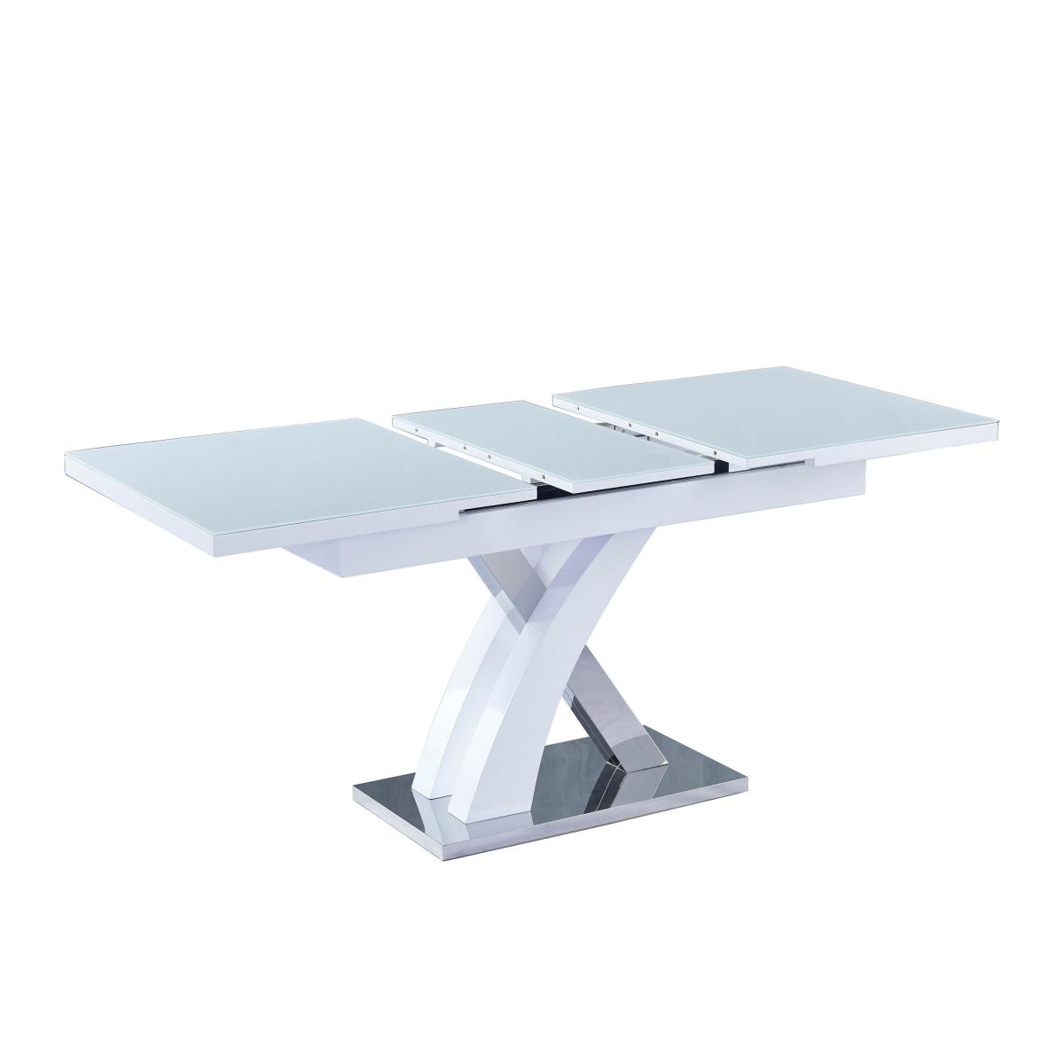 Carey Extendable 6-8 Seater Dining Table White Glass White – image 2