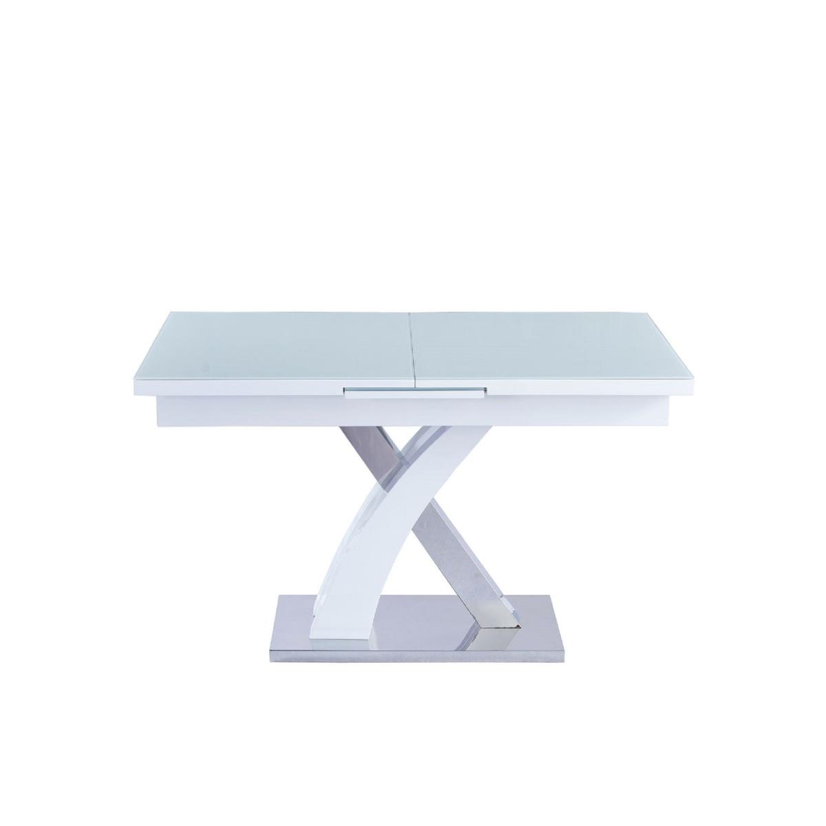 Carey Extendable 6-8 Seater Dining Table White Glass White – image 3
