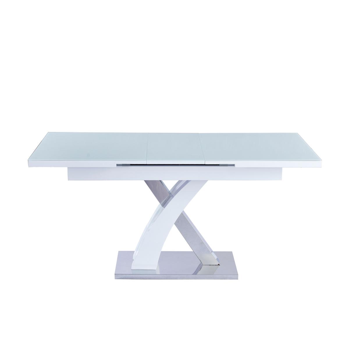Carey Extendable 6-8 Seater Dining Table White Glass White – image 4