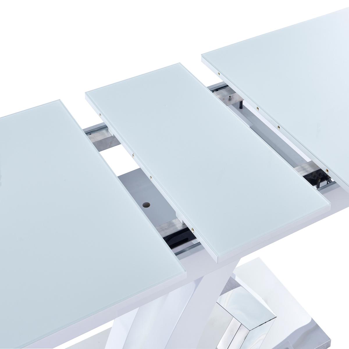 Carey Extendable 6-8 Seater Dining Table White Glass White – image 5