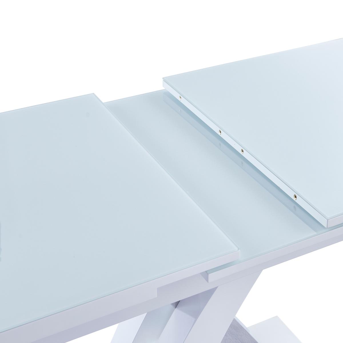Carey Extendable 6-8 Seater Dining Table White Glass White – image 6