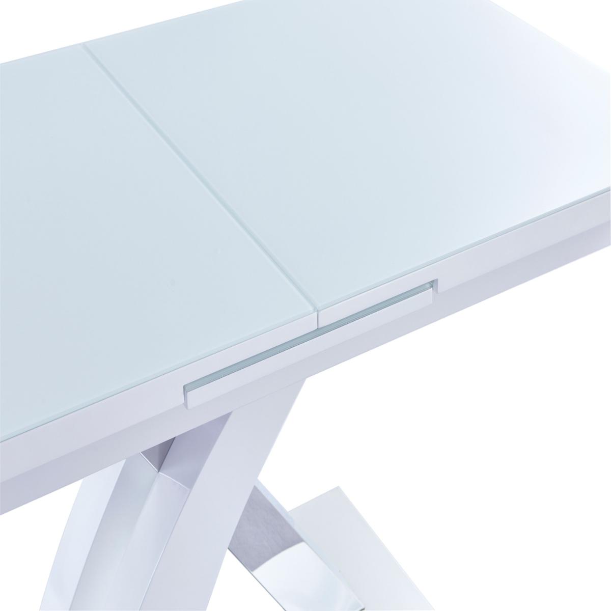 Carey Extendable 6-8 Seater Dining Table White Glass White – image 7