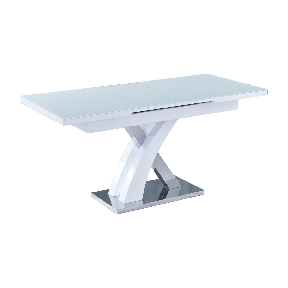 Carey Extendable 6-8 Seater Dining Table White Glass White – image 1