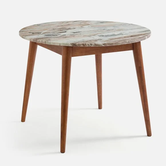 Thea Round Dining Table, Marble and Mango Wood – image 6