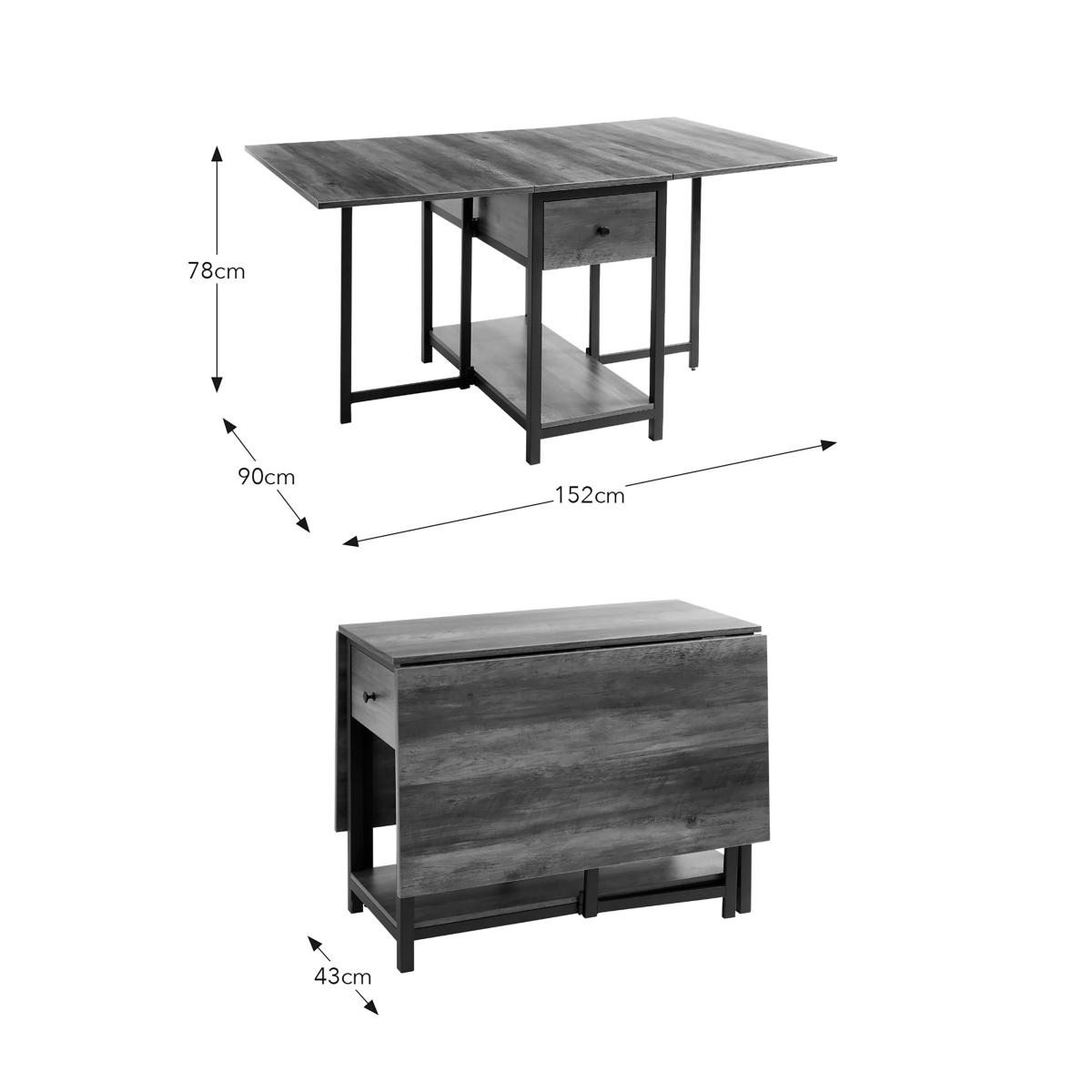 Fulton Drop Leaf Dining Table Dark Wood (Brown) – image 8