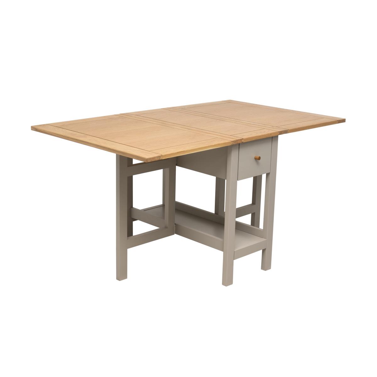 Clifford 6 Seater Rectangular Drop Leaf Dining Table Grey – image 4