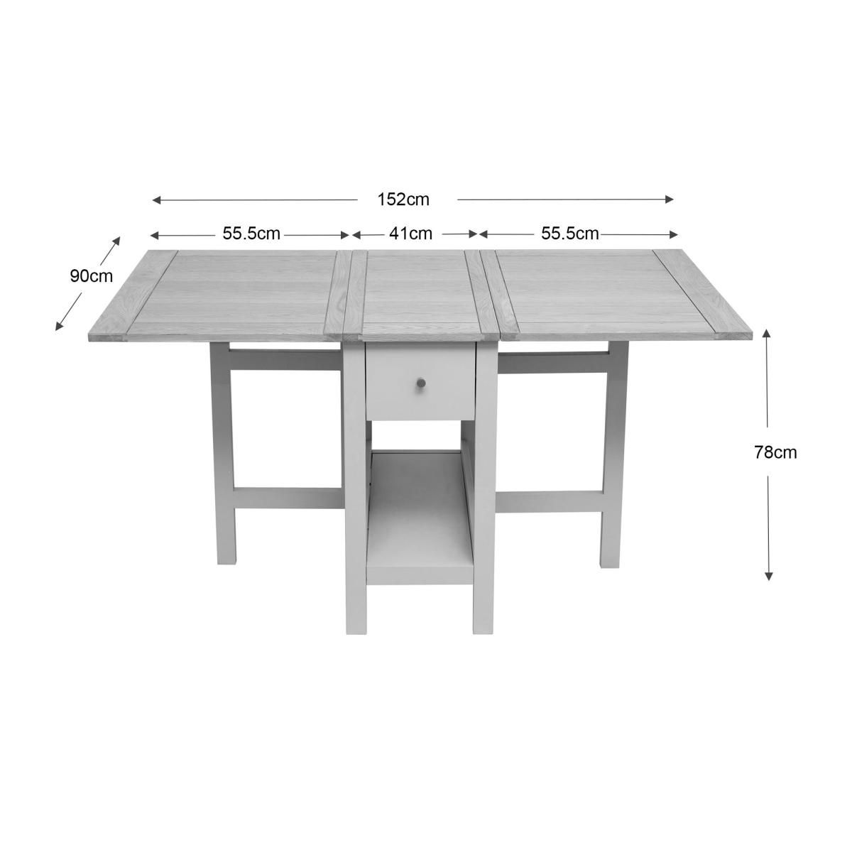 Clifford 6 Seater Rectangular Drop Leaf Dining Table Grey – image 8