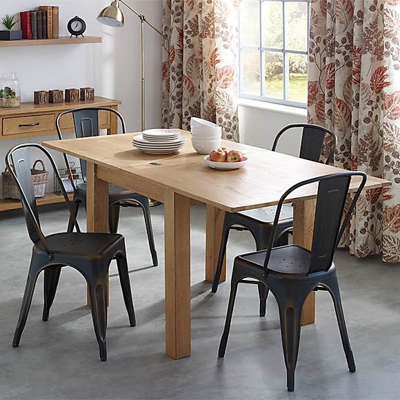 Sidmouth Oak Effect Top Dining Table Light Brown / Natural – image 3