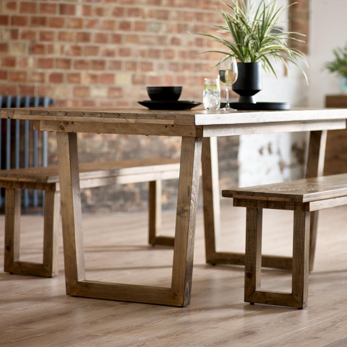 Woburn 4 Seater Dining Table, Pine Brown – image 2