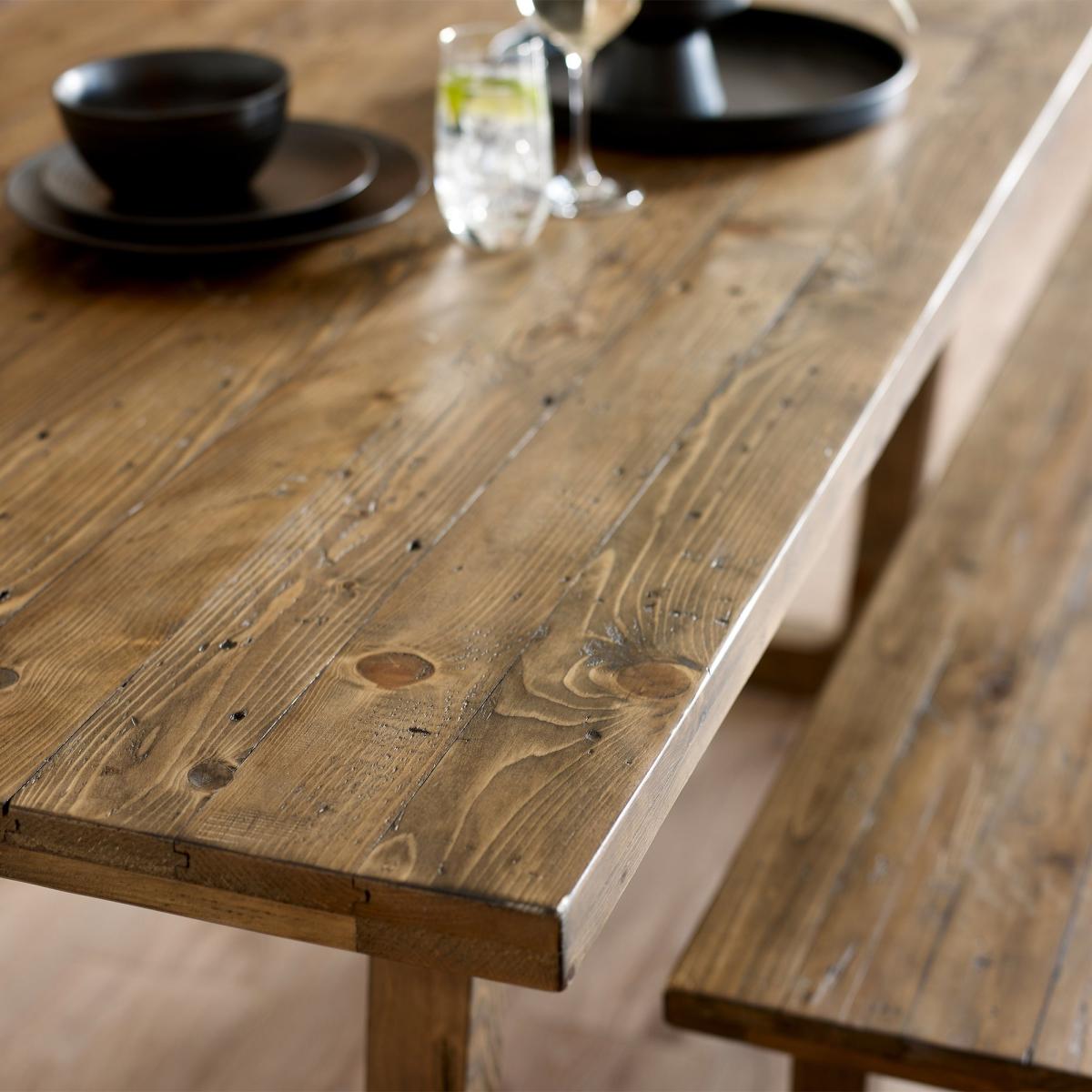 Woburn 4 Seater Dining Table, Pine Brown – image 9
