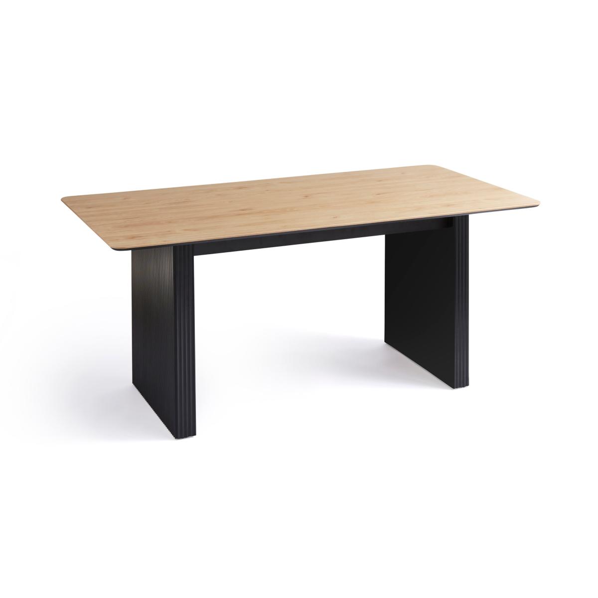 Georgi 6 Seater Rectangular Dining Table, Black Natural – image 4