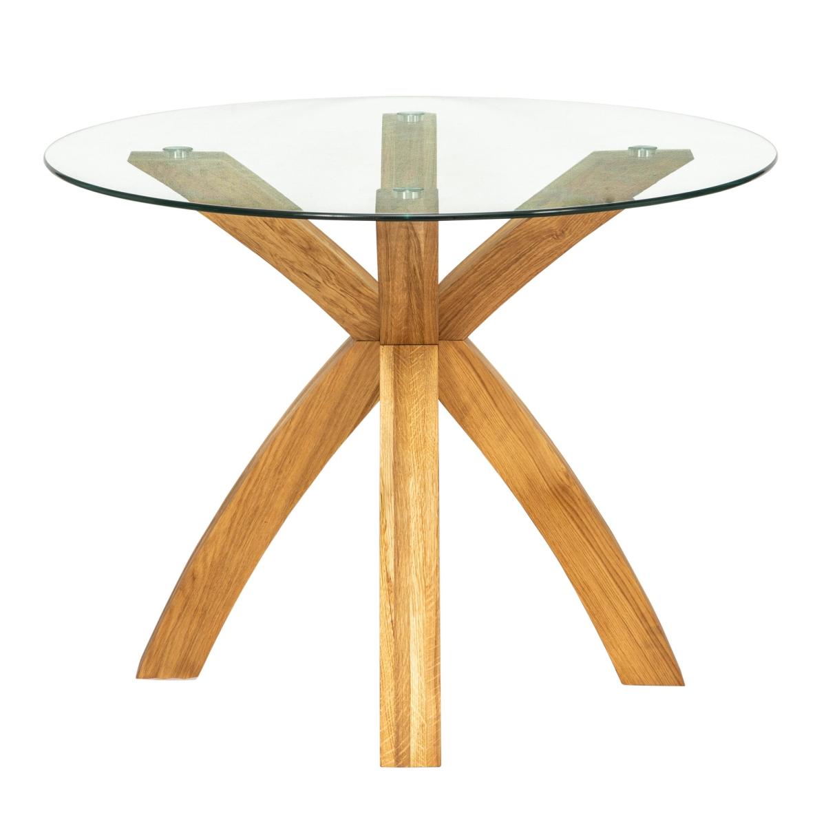 Xavi 4 Seater Round Dining Table, Oak Oak (Brown) – image 2