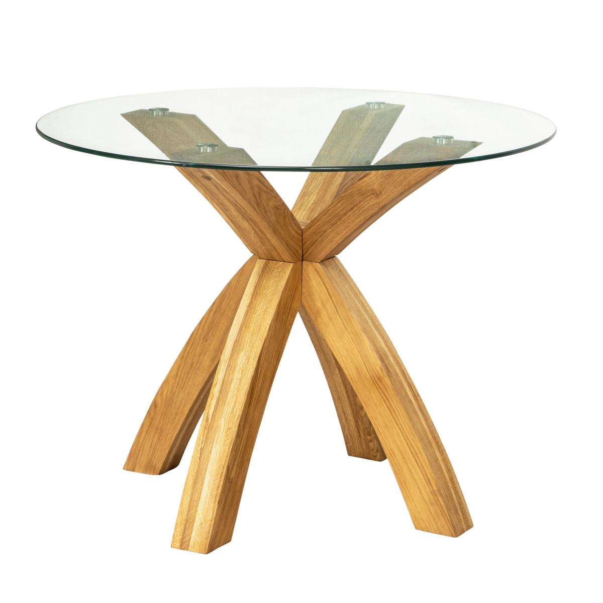 Xavi 4 Seater Round Dining Table, Oak Oak (Brown) – image 3