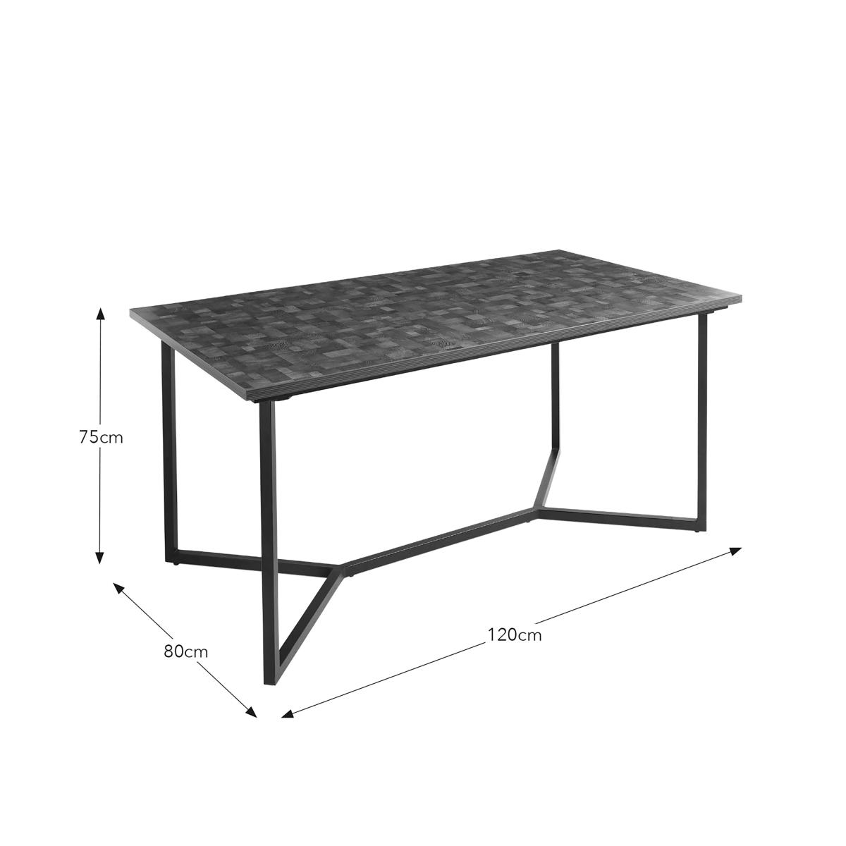 Brayden 6 Seater Rectangular Dining Table, Parquet Effect Brown – image 5