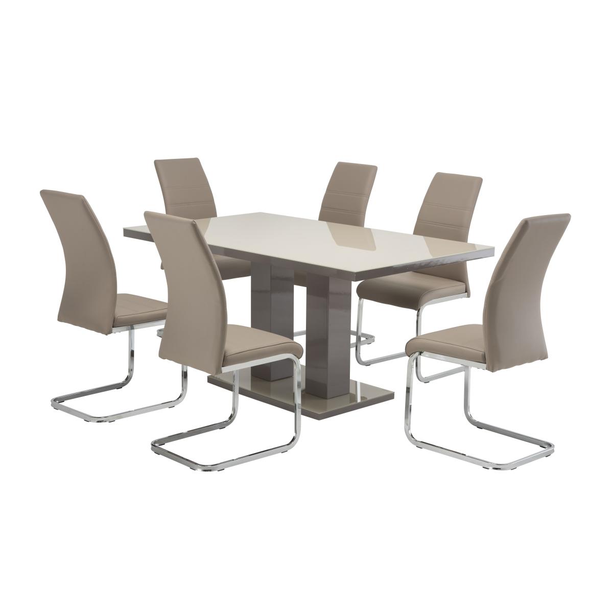 Riley 6 Seater Dining Table Brown – image 3