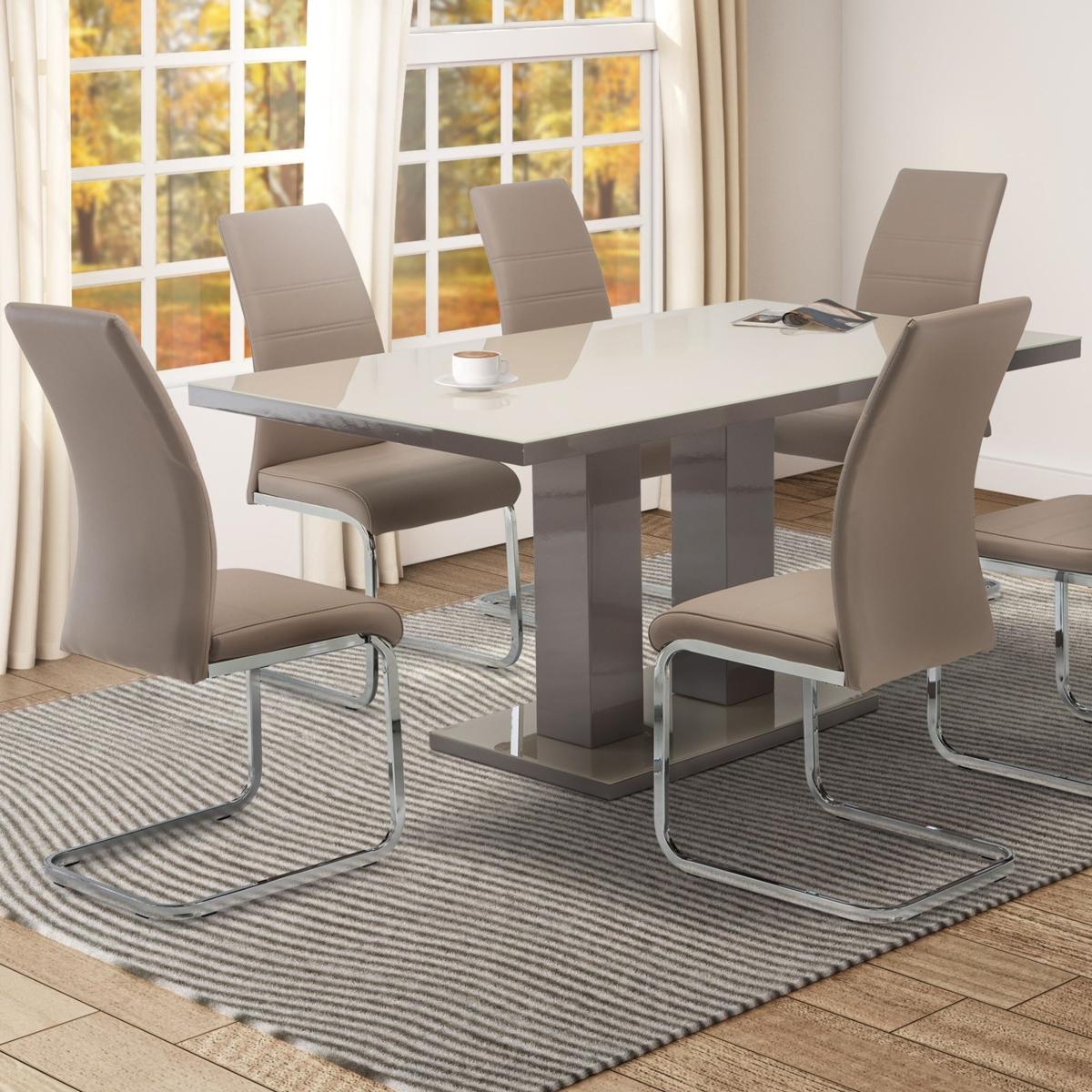 Riley 6 Seater Dining Table Brown – image 1