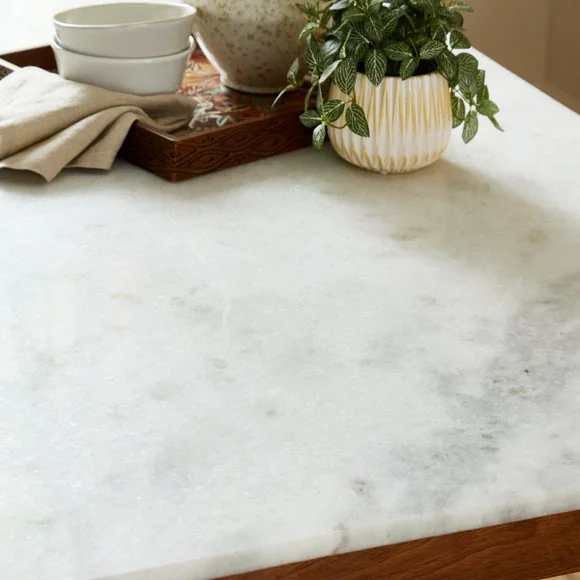 Thea Rectangle Dining Table, Marble and Mango Wood – image 2