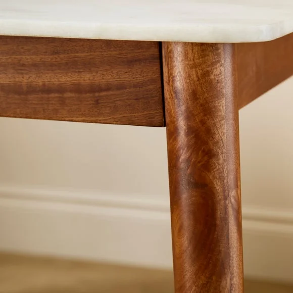 Thea Rectangle Dining Table, Marble and Mango Wood – image 4