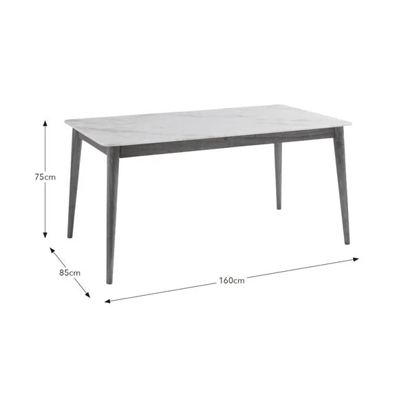 Thea Rectangle Dining Table, Marble and Mango Wood – image 7