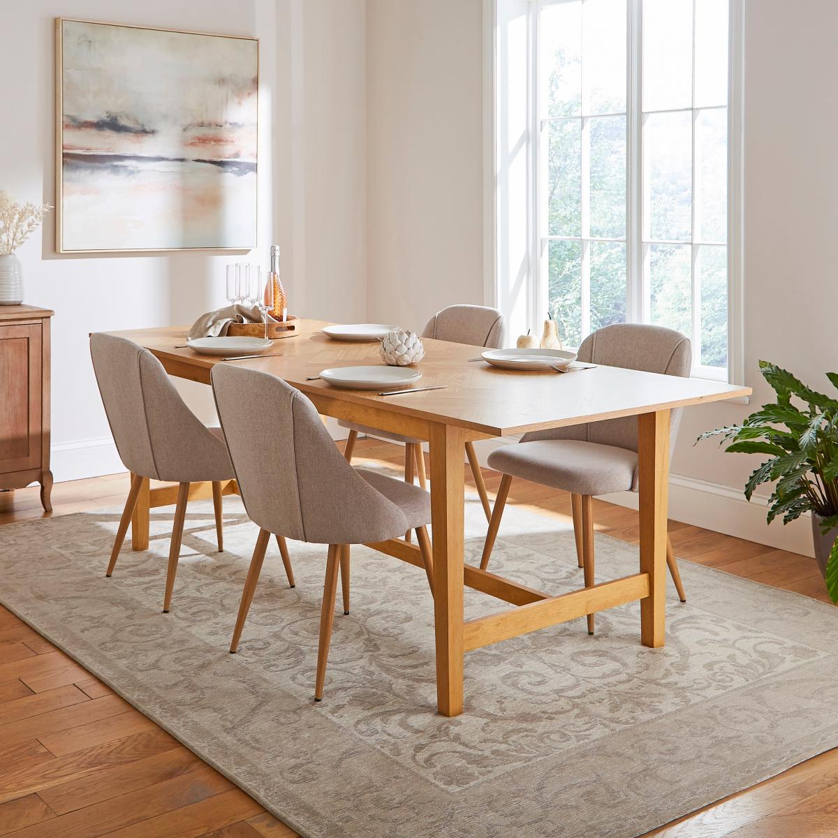 Frederick 8 Seater Rectangular Extendable Dining Table Natural – image 2