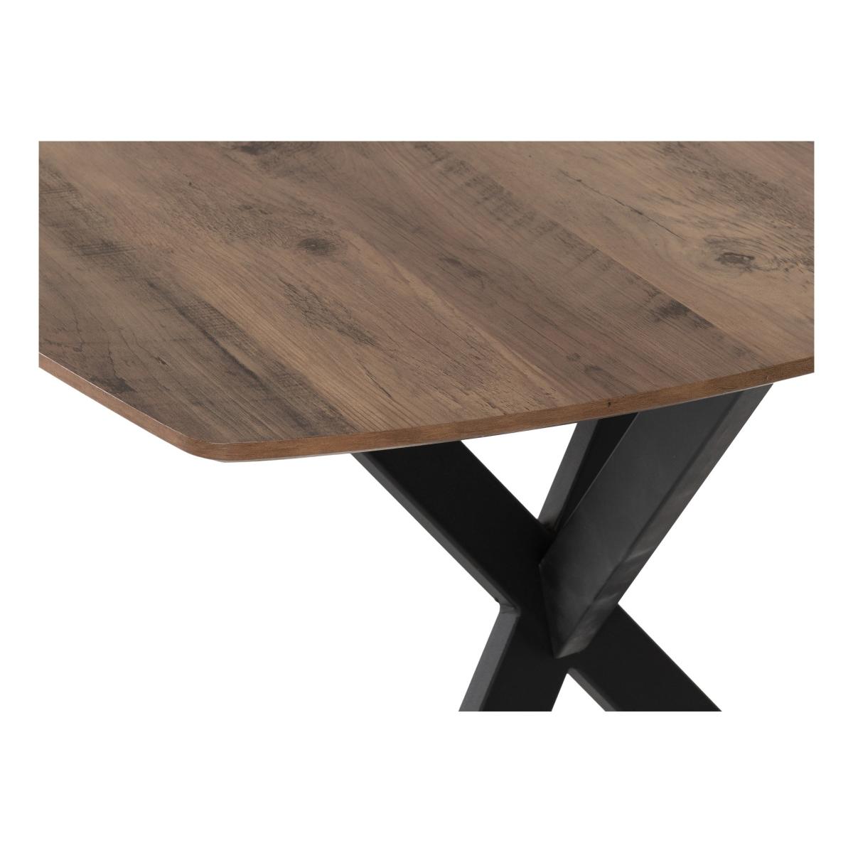 Athens Rectangular Oak Effect Dining Table Brown – image 5