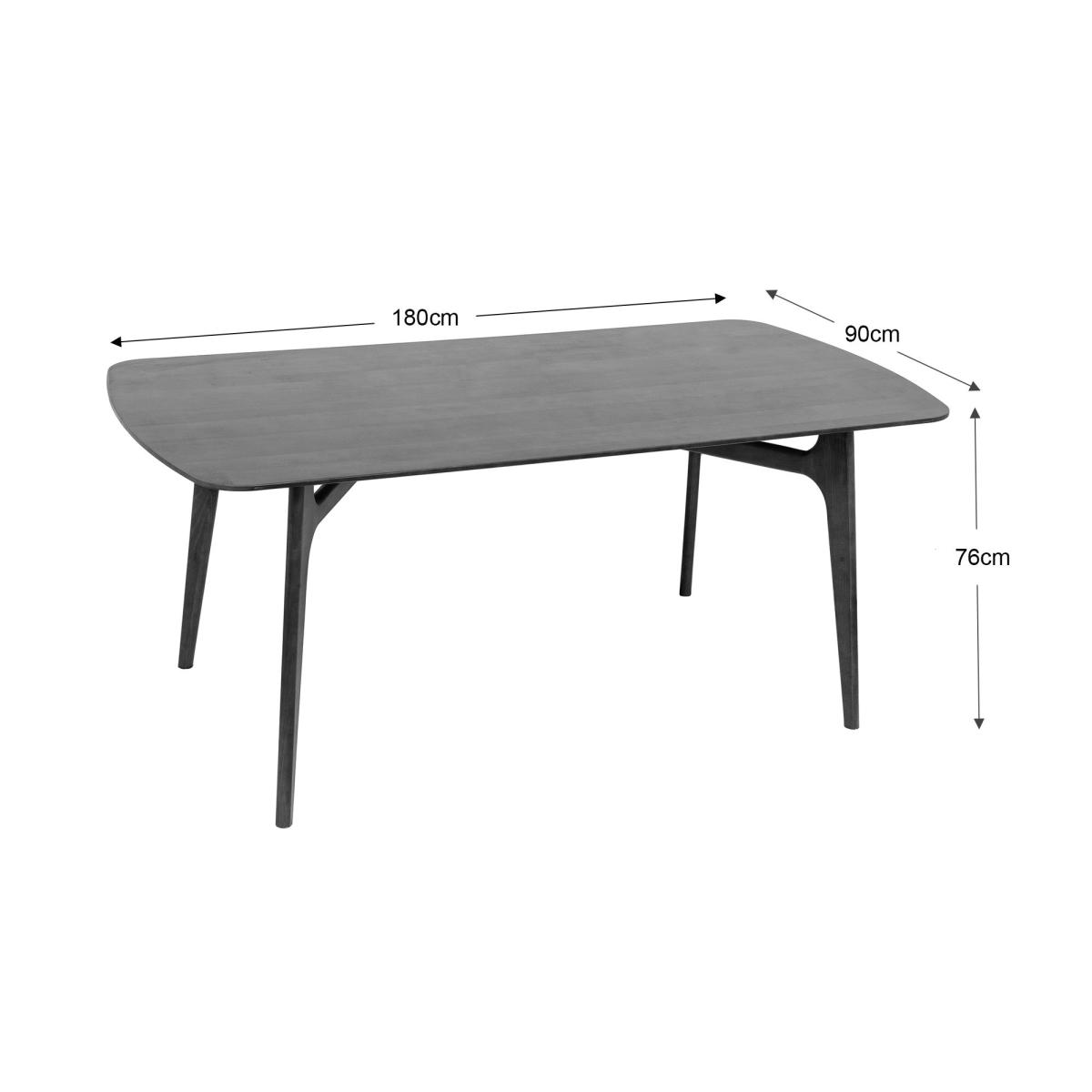 Elements Alva 6 Seater Rectangular Dining Table Rectangular, Walnut Stained Brown – image 6