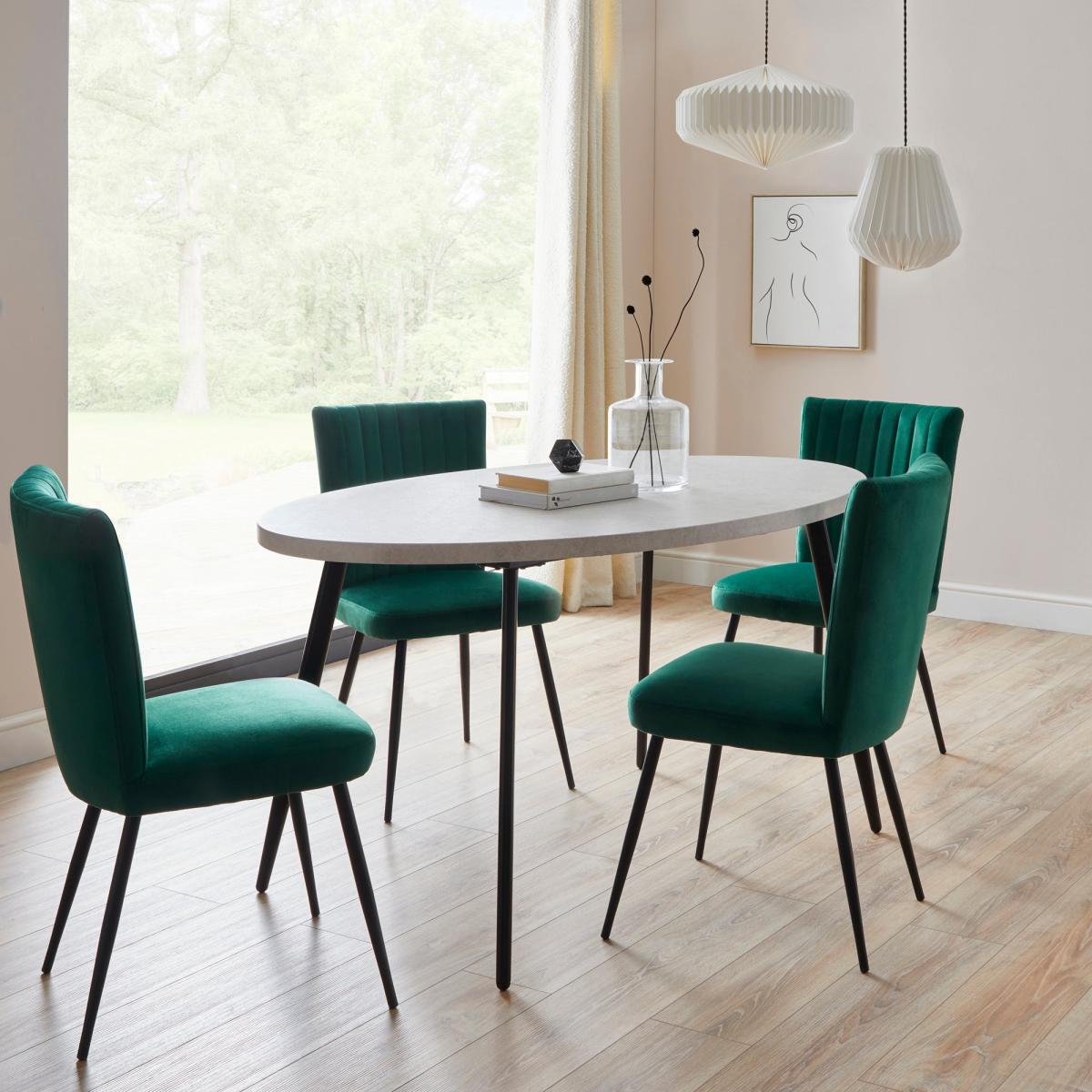 Zuri Dining Table with Taylor Chairs Green – image 1