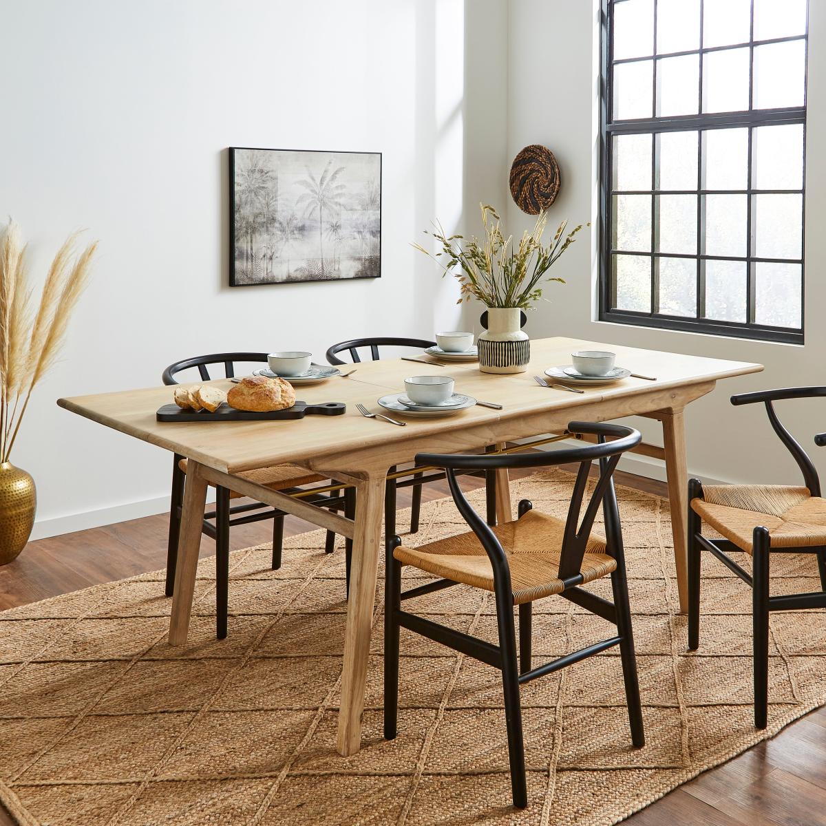 Laila 6-8 Seater Rectangular Extendable Dining Table Off-White – image 2