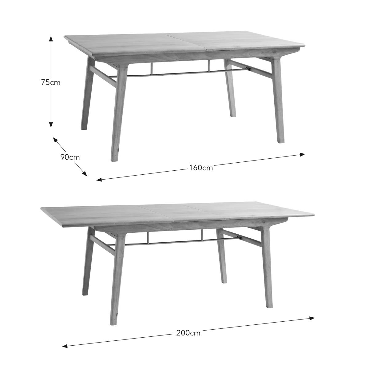 Laila 6-8 Seater Rectangular Extendable Dining Table Off-White – image 8