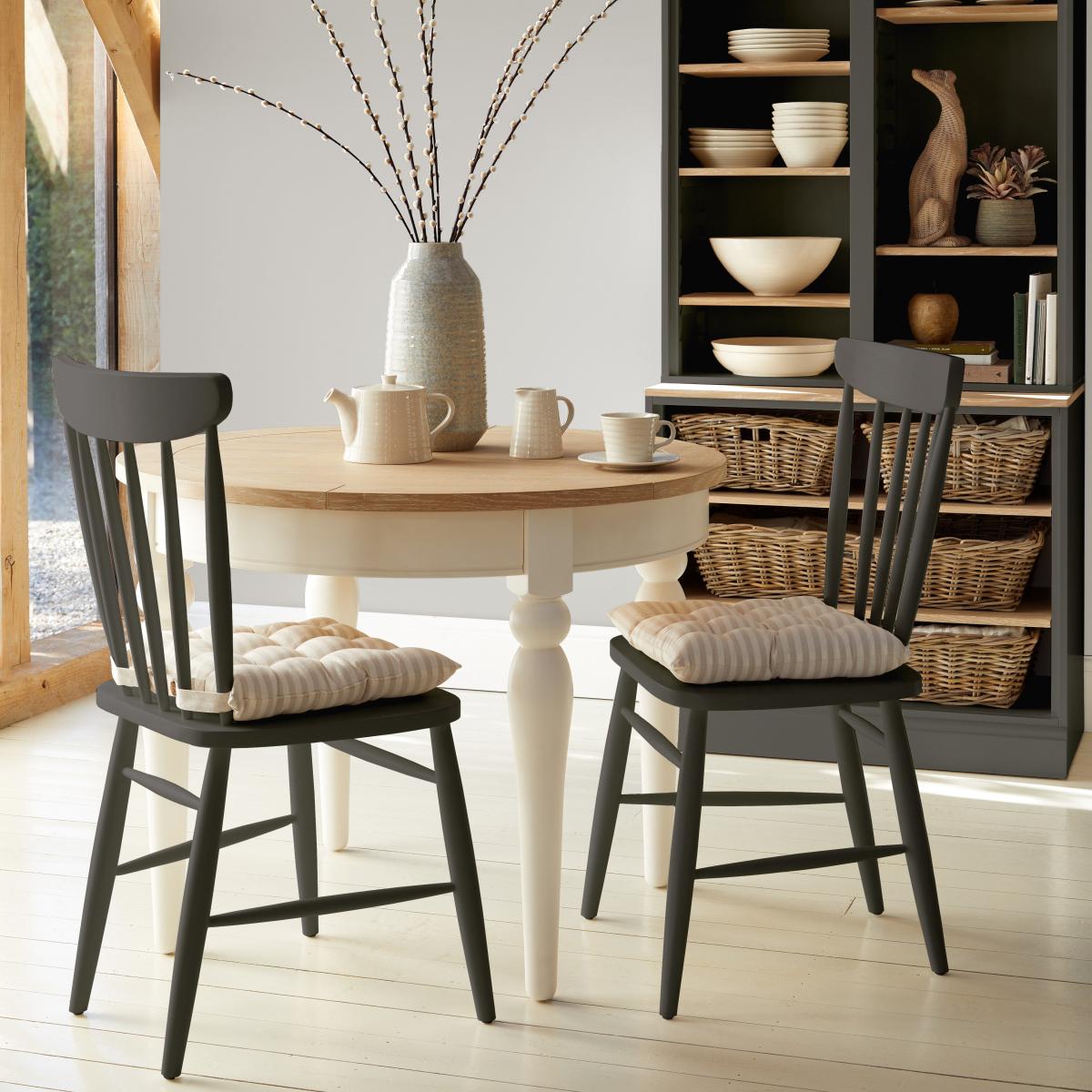 Churchgate 1 Round Table & 2 Graphite Chairs Multi Coloured – image 1