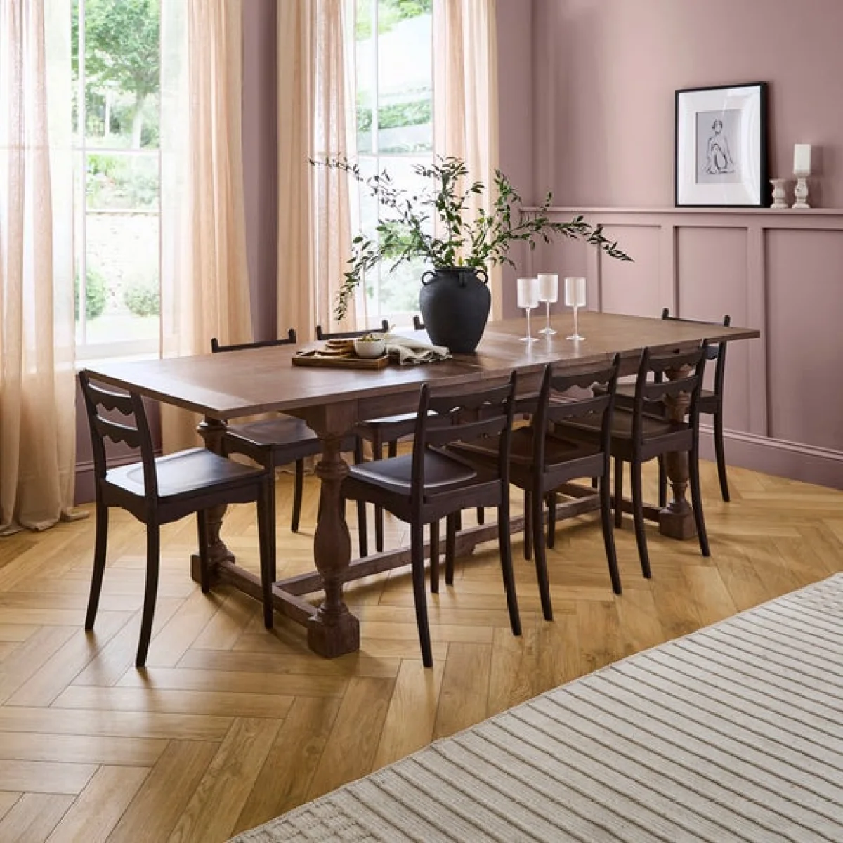 Bridget 6 to 8 Seater Rectangular Dining Table, Mango Wood – image 2