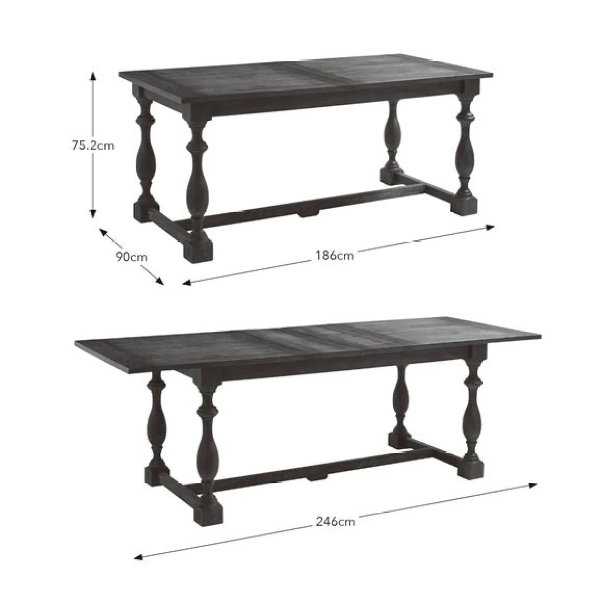 Bridget 6 to 8 Seater Rectangular Dining Table, Mango Wood – image 9