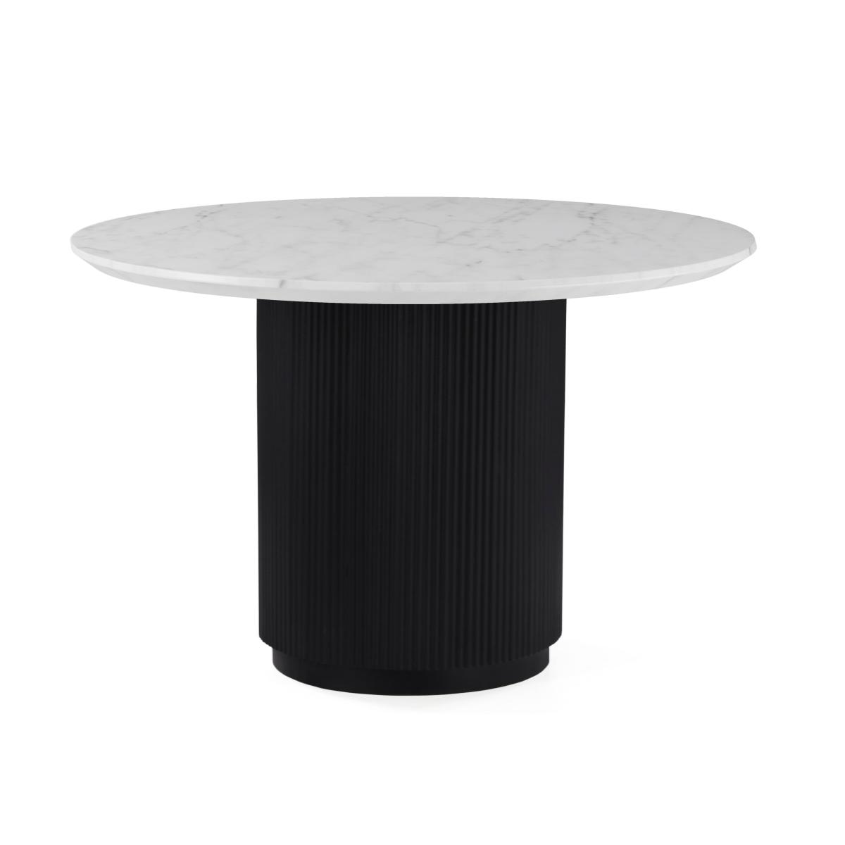 Kiera 4 Seater Round Dining Table, Real Marble Black – image 2