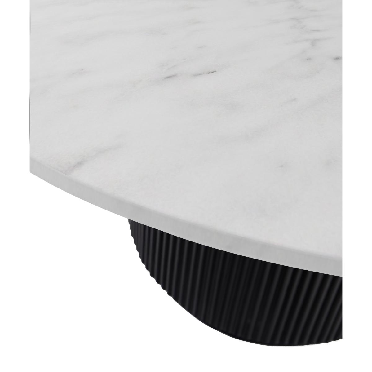 Kiera 4 Seater Round Dining Table, Real Marble Black – image 3