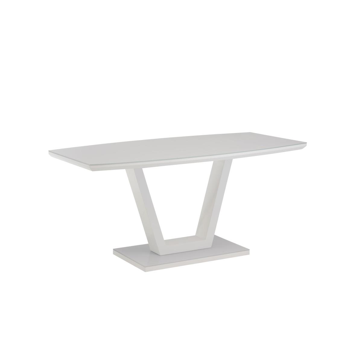Venice 6 Seater Dining Table, Glass White – image 2