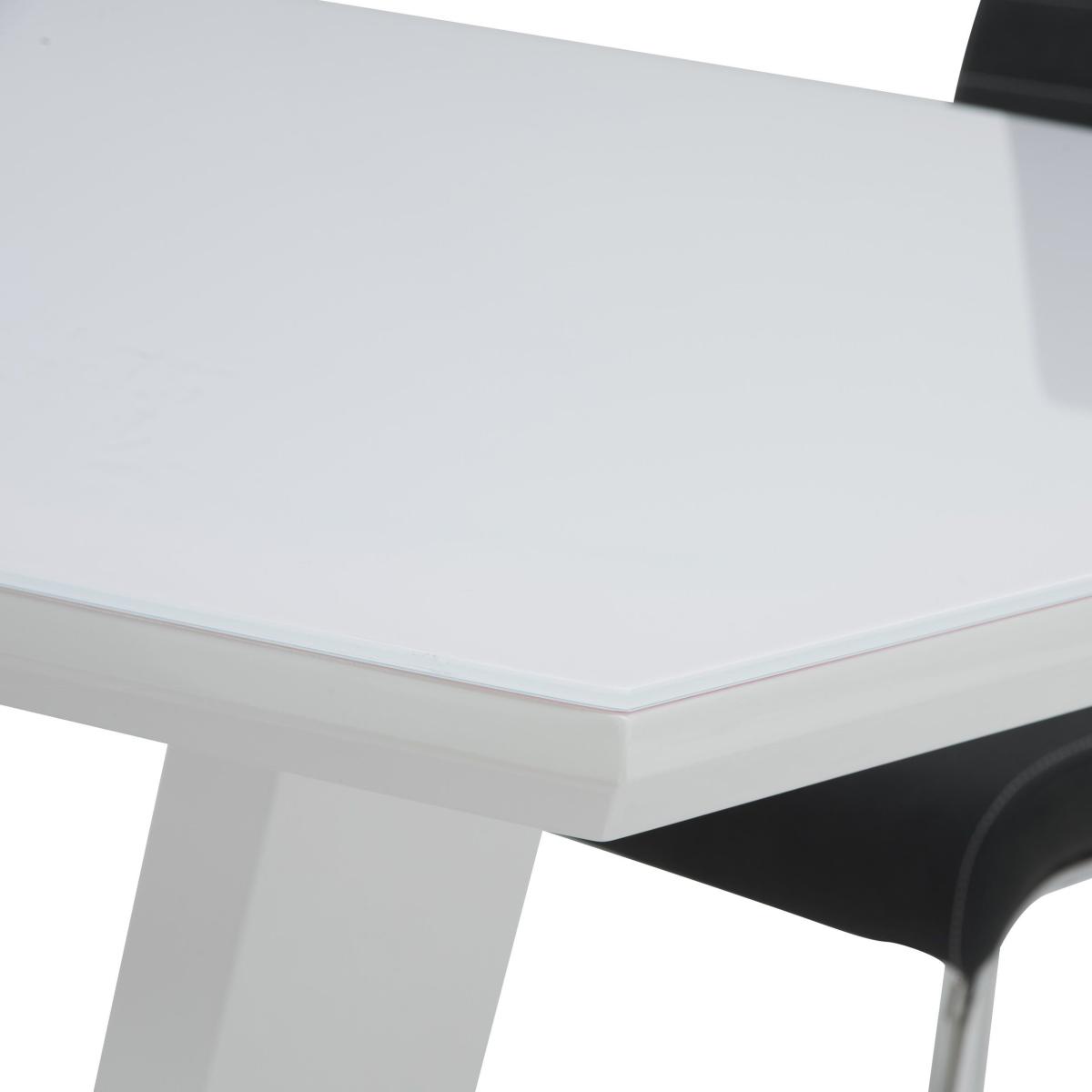 Venice 6 Seater Dining Table, Glass White – image 4