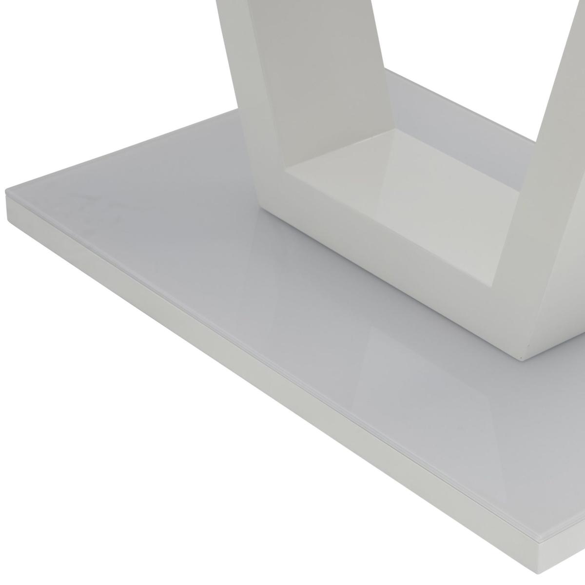 Venice 6 Seater Dining Table, Glass White – image 5